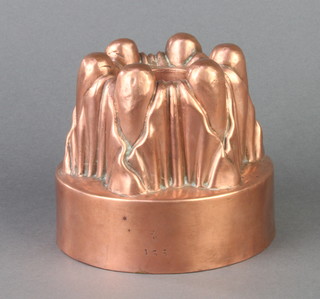 Benham, a 19th Century copper jelly  mould with sceptre mark 455, 10.5cm x 12cm diam. 