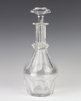 An Edwardian mallet shaped decanter and stopper 31cm 