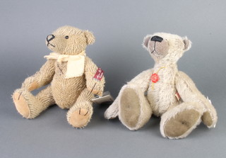 A Herman limited edition bear with articulated limbs 23cm together with a Russ vintage edition mohair bear 26cm 
