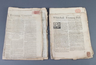 An edition of "The Whitehall Evening-Post" no.1278, 19th November 1726, an edition of "The Caledonia Mercury" 18th November 1771, 3 editions of "The Edinburgh Evening Cornet" May 18th, 23rd and 25th 1801, an edition of "The Courier" 9th January 1836 together with a typed account "Jane's Naval History The Captain of H M Sleep Diamond Rock an island off Martinique West Indies 1804-1805"