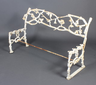 An 19th Century cast iron serpent and twig pattern white painted wrought iron garden bench 182cm h x 131cm w 67cm d 