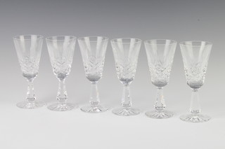 Six Waterford Crystal sherry glasses 13.5cm 