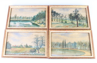 W J Palmer, watercolours signed, studies of Wimbledon Common 11.5cm x 19.5cm 