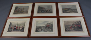 A set of 6 19th Century coloured hunting prints 29cm x 36cm 