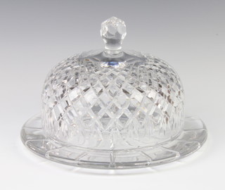 A Waterford style glass domed cheese dish and cover 25cm 