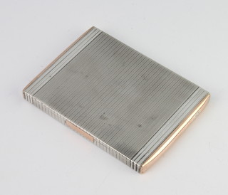 A silver Art Deco style engine turned cigarette case, 173 grams