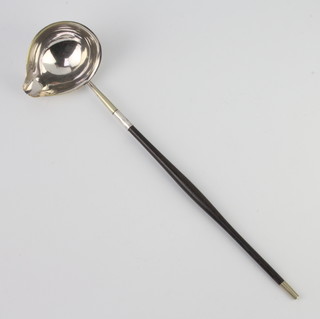 A 19th Century silver plated punch ladle with turned wood handle 