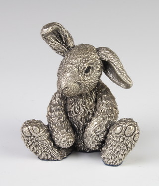 A silver filled figure of a seated bunny 8cm 