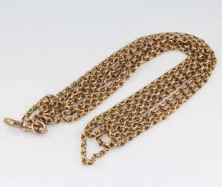 A 9ct yellow gold muff chain, 23 grams