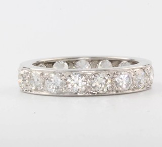 An 18ct white gold full eternity ring, approx 2.04ct, size N 