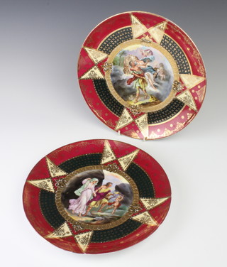 A pair of Austrian plates decorated with classical figures 29cm 