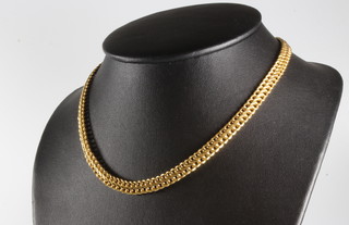 A 9ct yellow gold fancy link necklace 18cm, 10.6 grams