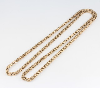 A 9ct yellow gold Byzantine style necklace 60cm, 22.2 grams 