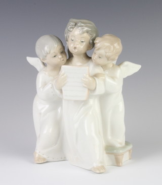 A Lladro group of 3 singing angels 18cm 