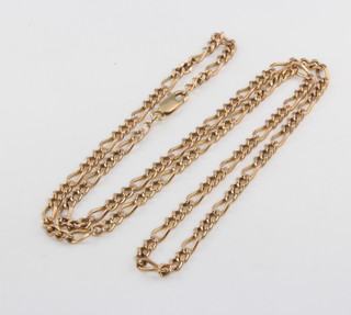 A 9ct yellow gold flat link necklace 15.5 grams, 54cm 