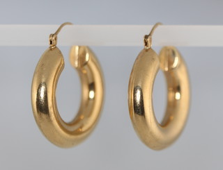A pair of 9ct yellow gold hoop earrings, 5.4 grams