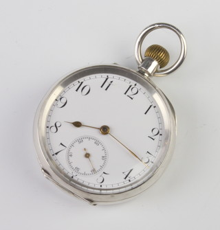 A Continental silver mechanical pocket watch with seconds at 6 o'clock 