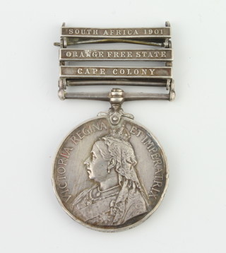 A Queens South Africa medal to 4000 Pte.T.Flitter.RL.Berks.Regt with Cape Colony, Orange Free State and South Africa 1901 bars 