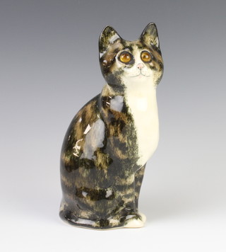 A Jenny Winstanley figure of a cat with glass eyes no.25, 23cm  