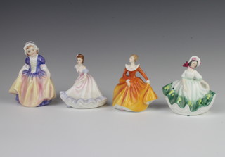 Four Royal Doulton figures - Ninette HN3215 9cm, Sunday Best HN3218 9cm, Dinky Do HN1678 9cm and Fragrance HN3220 9cm 
