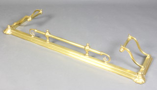 A Victorian brass railed fire curb 18cm h x 133cm w x 32cm d 