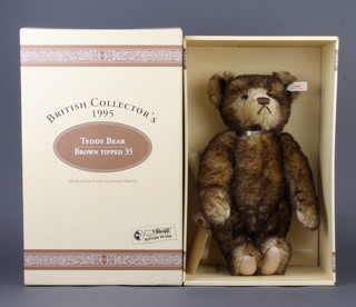 A Steiff 1995 British Collectors limited edition brown tipped 35 teddy bear no.01418 boxed and with certificate  