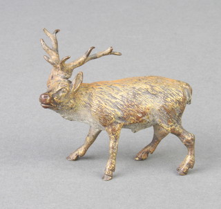 An Austrian style cold painted bronze figure of a standing stag 5cm x 5cm 