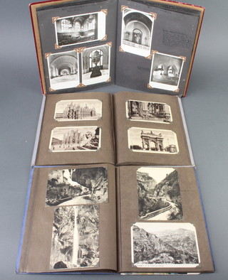 Three albums of 1930's and later black and white and coloured postcards - Continental scenes 