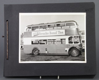 Of omnibus interest, a collection of 26 black and white promotional photographs of double decker buses with Brooke Bond Tea and PG Tips advertisements, 1 paperback book "The Ceylon Tea Story 1867-1967", 1 vol. "Spice Flavoured Canadian Recipes' 