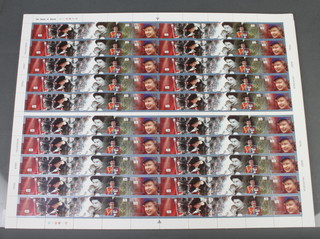Five sheets of QEII Queen Mother 80th birthday celebration 12 pence stamps and 4 sheets of QEII 1952-1992 24pence stamps 