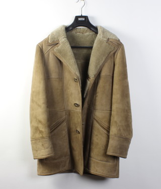 A gentleman's single breasted sheepskin coat by the Lakeland Sheepskin centre together with a Maltese ditto 