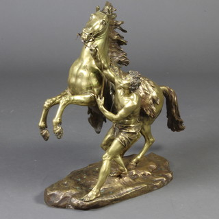 A polished gilt bronze figure of a Marley horse 60cm x 50cm x 20cm 