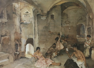 Sir William Russell Flint, limited edition print no. 574/850 with blind proof stamp, study of Spanish ladies 52cm x 70m 