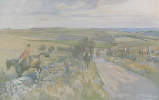 Lionel Dalhousie Robertson Edwards (1878-1966), print signed in pencil, "The Cotswold at the Compton Abdale" 38cm x 52cm  
