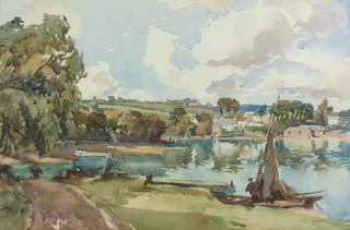 John Edmund Mace (1889-1952), watercolour unsigned "Helford Creek, Cornwall" 33cm x 49cm 