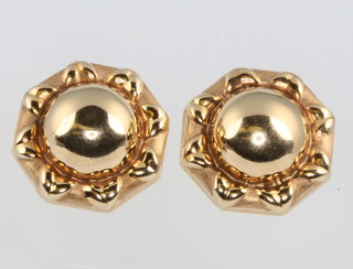 A pair of 9ct yellow gold hollow ear studs 4.9 grams