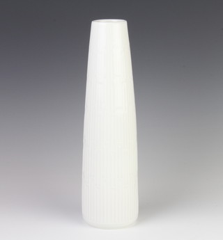 A 1960's Meissen white glazed bamboo effect tapered vase 32cm 