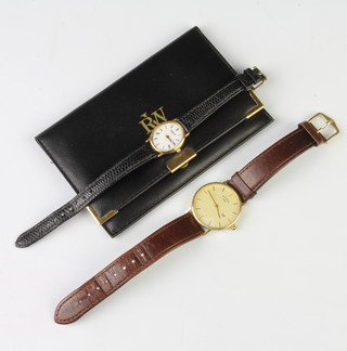 A gentleman's gilt Rotary wristwatch and a lady's ditto Raymond Weil wristwatch 