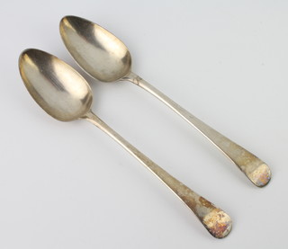 A George III silver table spoon London 1797 by Peter and Anne Bateman, 1 other, 130 grams 