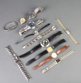A lady's Omega De Ville gilt cased wristwatch and minor wristwatches 