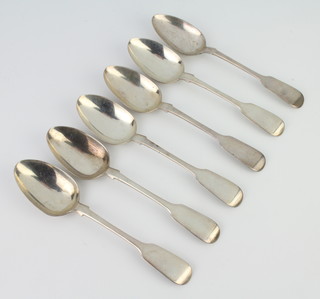 A set of 6 Victorian silver Old English dessert spoons Exeter 1830, 230 grams 
