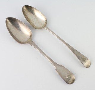 A William IV silver table spoon, later ditto, 130 grams 