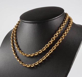 An 18ct yellow gold engraved necklace 25.8 grams, 80cm 
