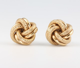 A pair of 9ct yellow gold knot ear studs 2.9 grams 