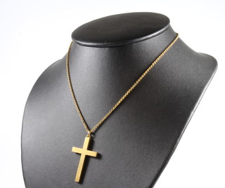 A 14ct yellow gold cross and chain 7.5 grams 
