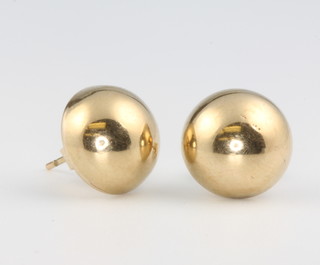 A pair of 9ct yellow gold domed ear studs 1.8 grams