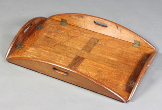 A 19th Century mahogany folding butler's tray 10cm h x 73cm w x 46cm d 