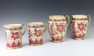 Four Crown Ducal flattened jugs no.282 23cm (2) and no. 285 18cm (2) 