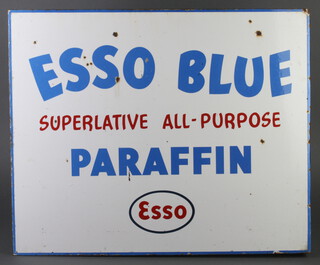 An Esso Blue Paraffin double sided advertising sign 46cm x 56cm 