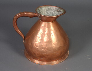 A 19th Century copper 3 gallon harvest measure with LCC mark 34 cm h x 33cm diam. 